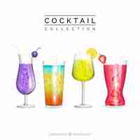 Gratis vector realistische cocktailcollectie