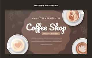 Gratis vector realistische coffeeshop facebook-sjabloon