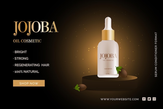 Realistische commerciële sjabloon voor jojoba-olie