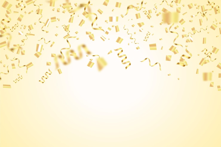 Gratis Vector realistische confetti verjaardag achtergrond