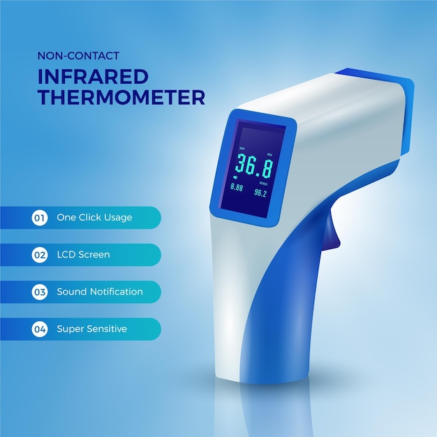 Realistische contactloze infraroodthermometer