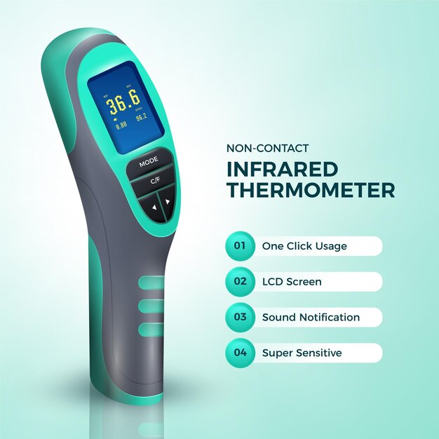 Realistische contactloze infraroodthermometer