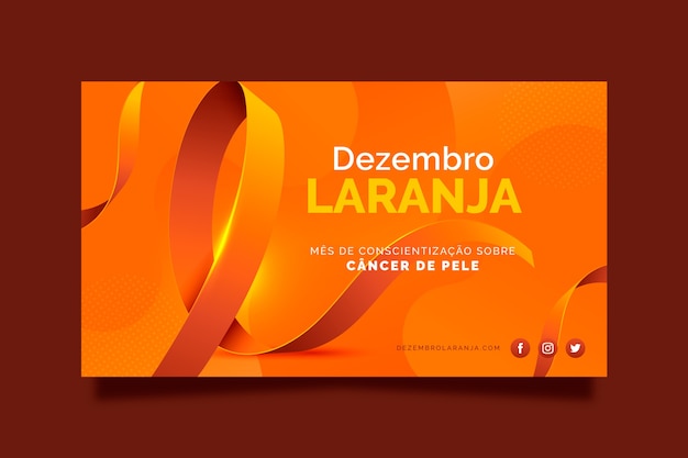 Realistische dezembro laranja banner