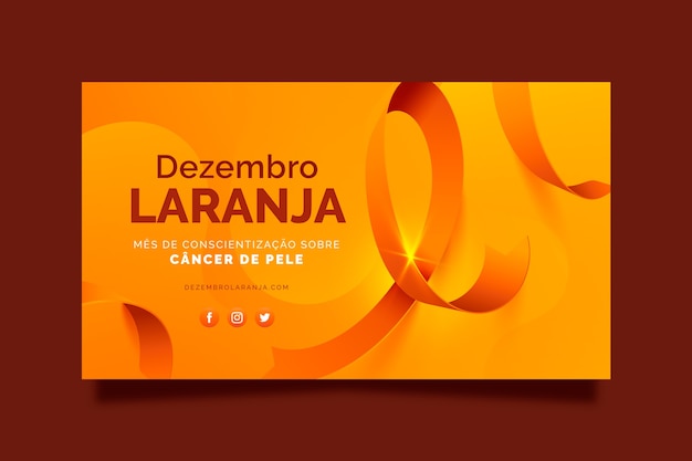 Realistische dezembro laranja banner