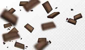 Gratis vector realistische donkere chocolade