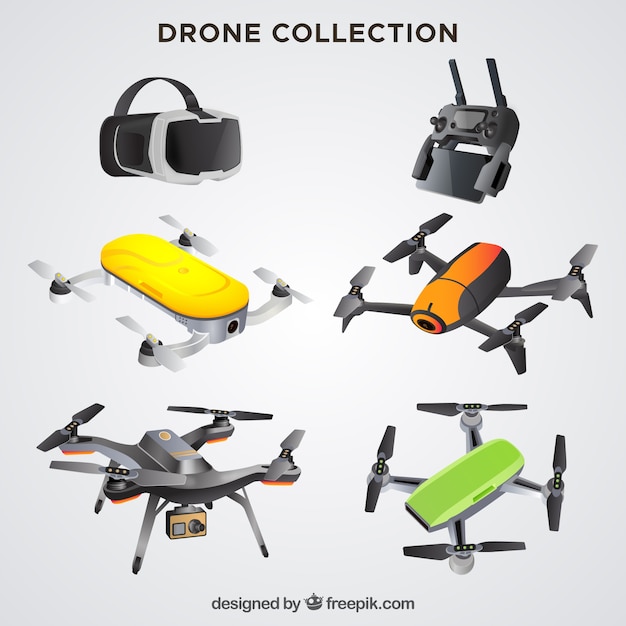 Gratis vector realistische drone collectie