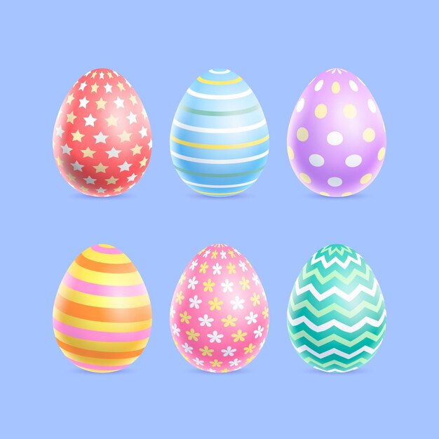 Gratis vector realistische easter egg-collectie