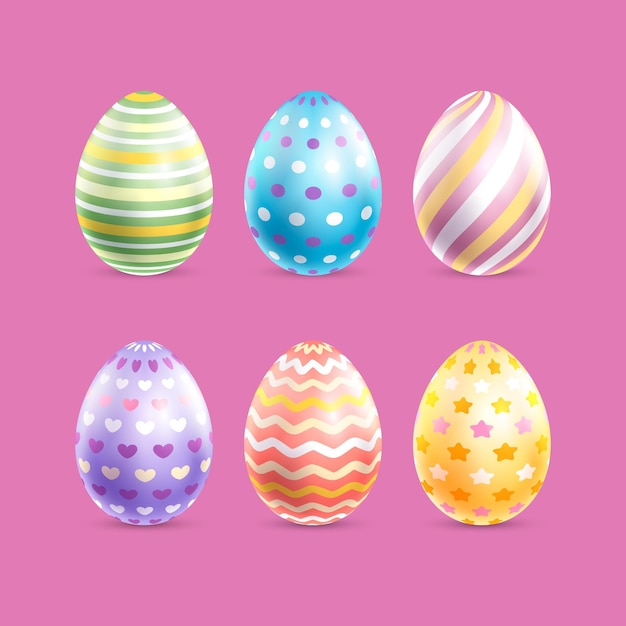 Gratis vector realistische easter egg-collectie