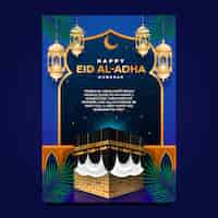 Gratis vector realistische eid al-adha-poster