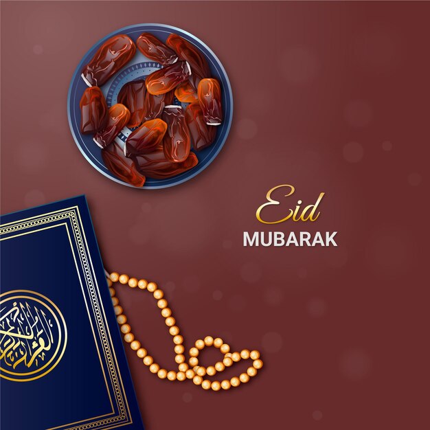 Realistische eid al-fitr-illustratie