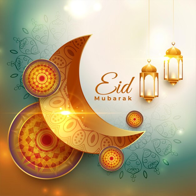 Gratis vector realistische eid mubarak traditionele festival achtergrond