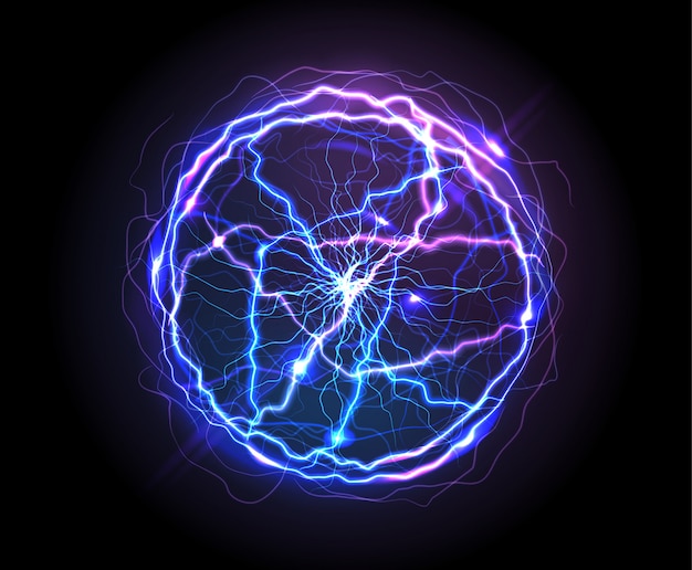 Realistische elektrische bal of abstracte plasmabol