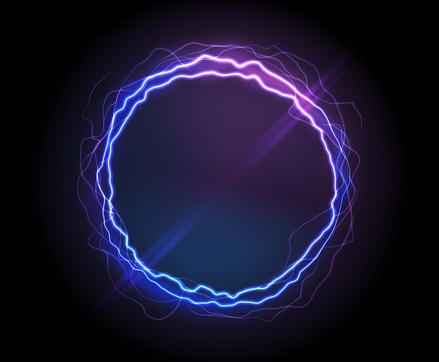 Realistische elektrische cirkel of abstracte plasmaronde