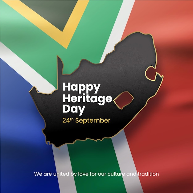 Gratis vector realistische erfgoeddag zuid-afrika