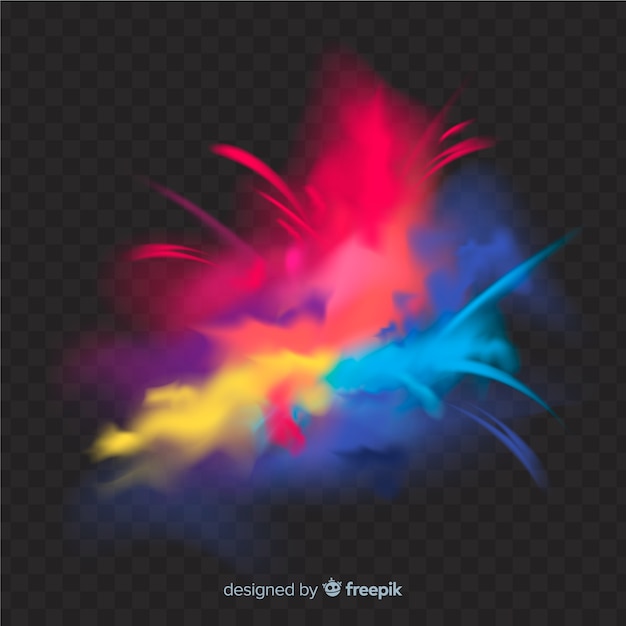 Gratis vector realistische explosie holi festival achtergrond