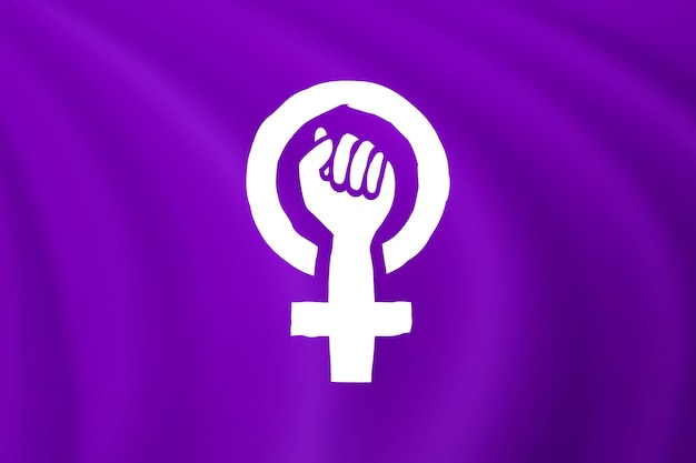 Realistische feministische vlag illustratie