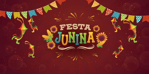 Realistische festa junina-achtergrond