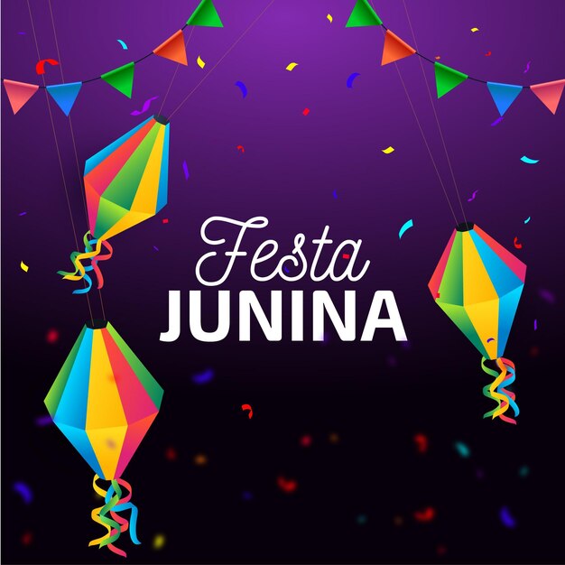 Realistische festa junina-illustratie