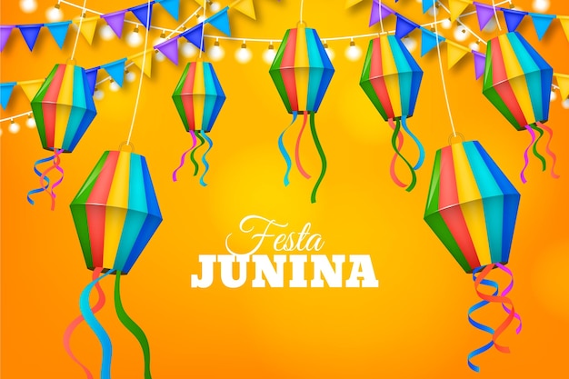 Gratis vector realistische festa junina-illustratie