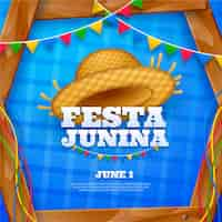 Gratis vector realistische festa junina-illustratie