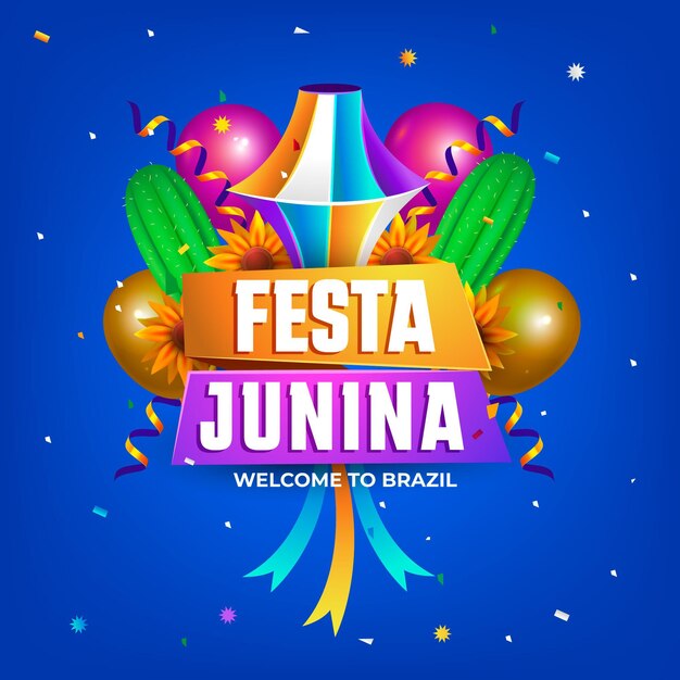 Realistische festa junina-illustratie