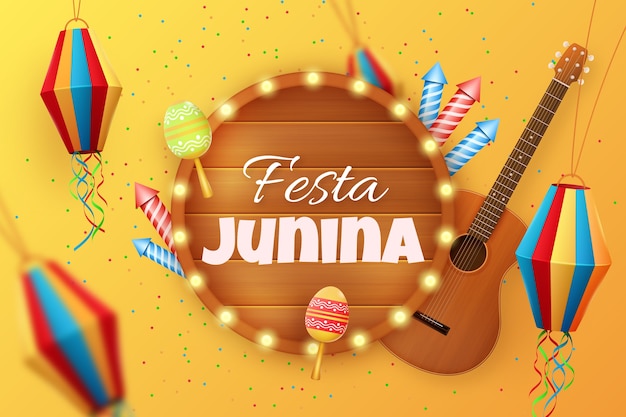 Gratis vector realistische festas juninas achtergrond