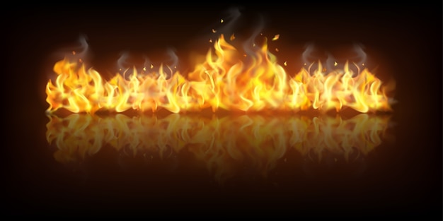 Realistische Fire Flame Banner