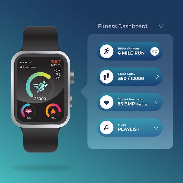 Realistische fitness trackers concept