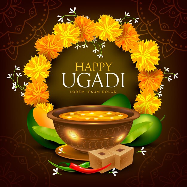 Realistische gelukkige ugadi