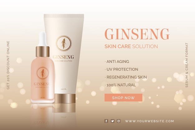 Realistische ginseng-advertentie