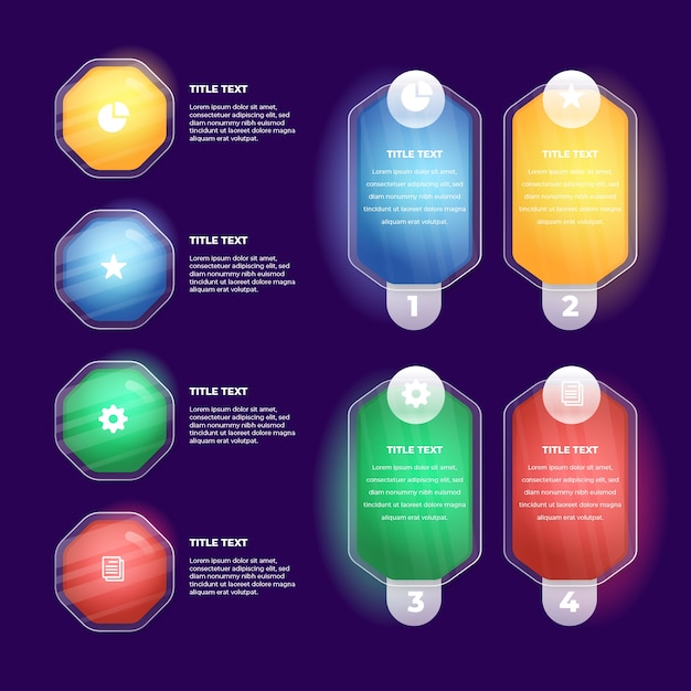 Realistische glanzende infographic elementen sjabloon