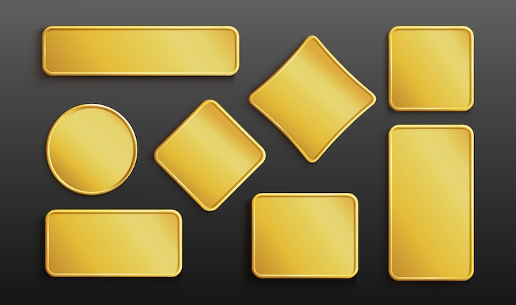 Gratis Vector realistische gouden bordenset