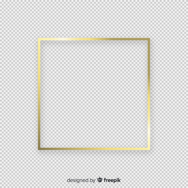 Gratis vector realistische gouden frame op transparante achtergrond