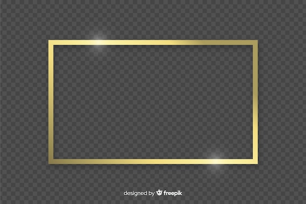 Realistische gouden frame op transparante achtergrond