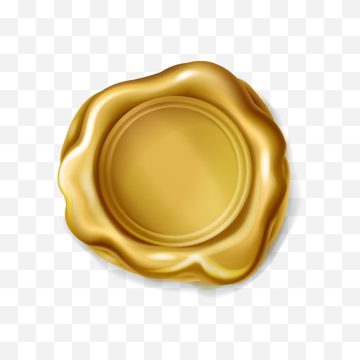Realistische gouden lakzegelstempel