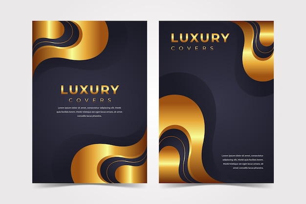 Gratis vector realistische gouden luxe hoezen