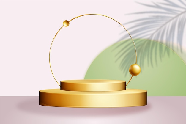 Gratis vector realistische gouden podiumachtergrond