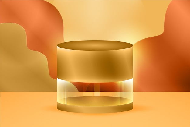 Gratis vector realistische gouden podiumachtergrond