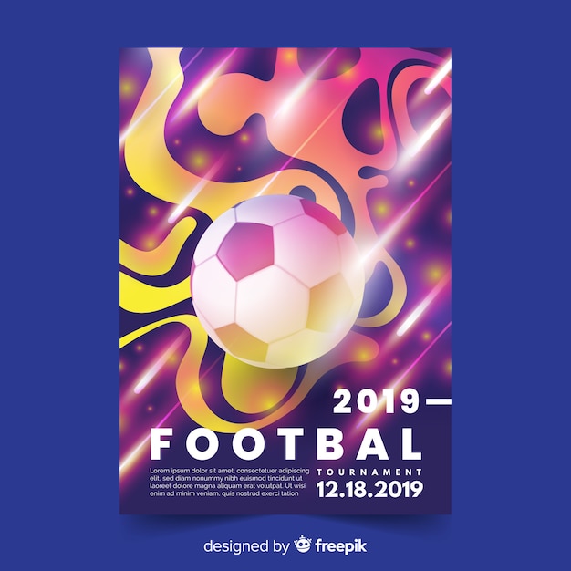Gratis vector realistische gradiënt voetbal poster sjabloon