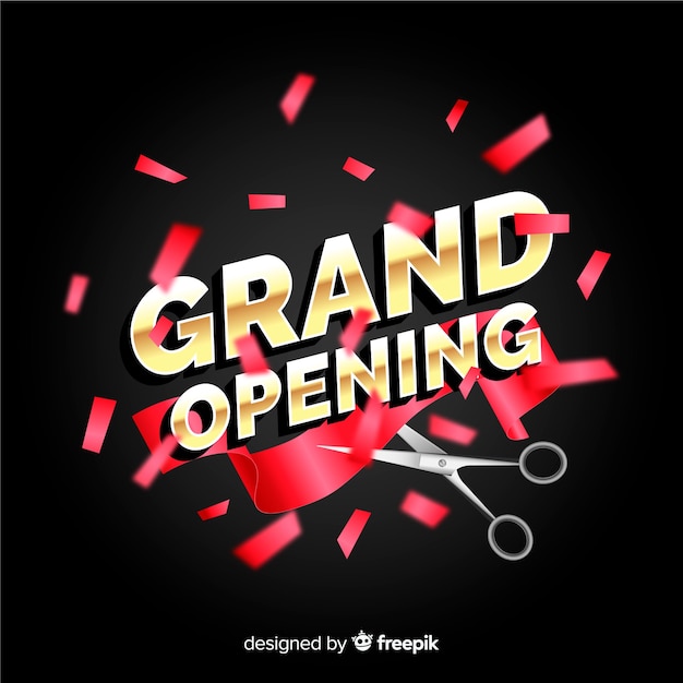 Gratis vector realistische grand opening achtergrond