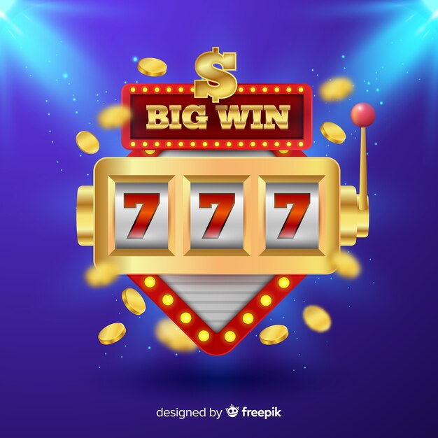 Realistische grote win slot achtergrond