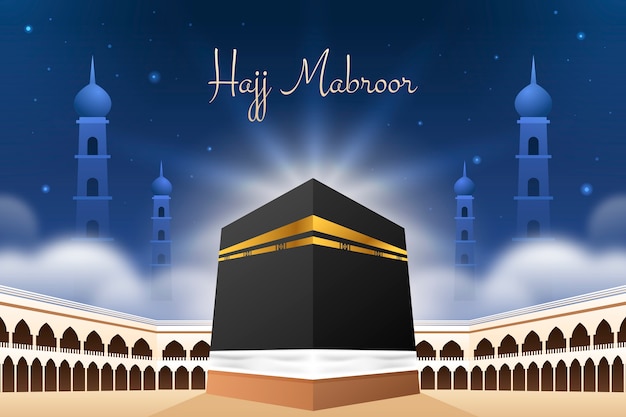 Gratis vector realistische hadj-gebeurtenisachtergrond