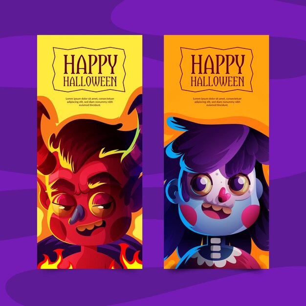 Realistische halloween-banners