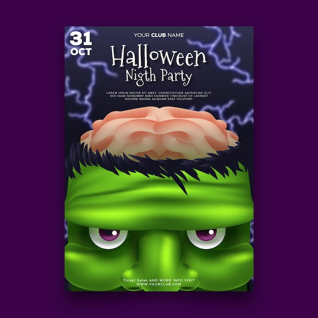 Gratis vector realistische halloween-feestaffiche