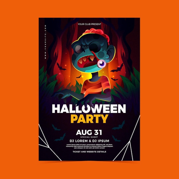 Gratis vector realistische halloween-feestaffiche