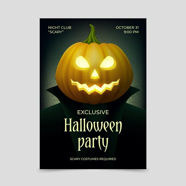 Realistische halloween-feestaffiche