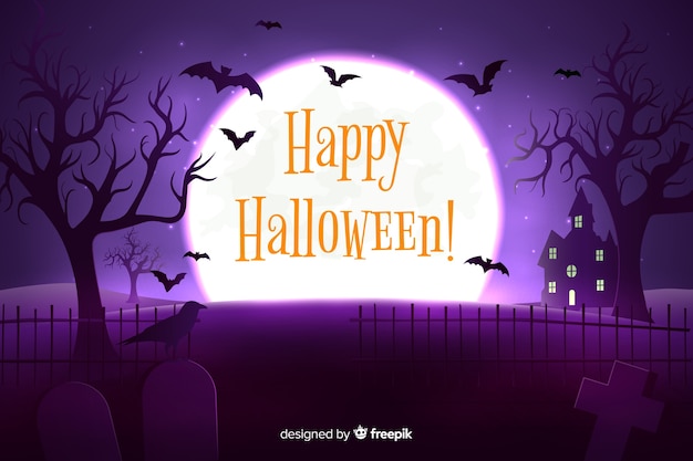 Gratis vector realistische halloween-tijdachtergrond