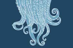 Gratis vector realistische hand getekende octopus tentakels achtergrond