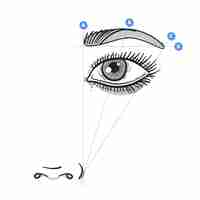 Gratis vector realistische hand getrokken brow mapping illustratie