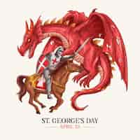 Gratis vector realistische hand getrokken st. george's day illustratie